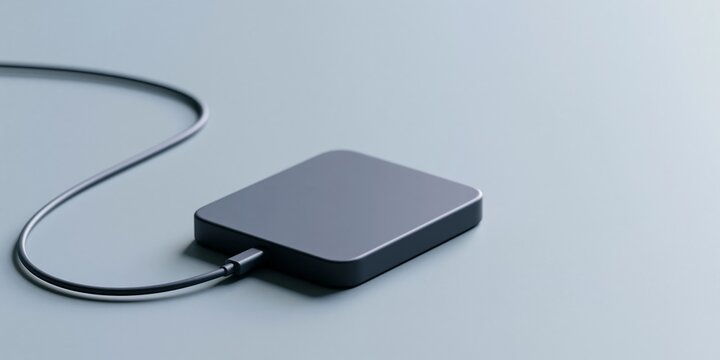 Portable external hard drive with cable