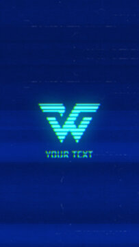 Retro VHS Glitch Logo Reveal &ndash; 80s Old TV Neon Intro Short Video