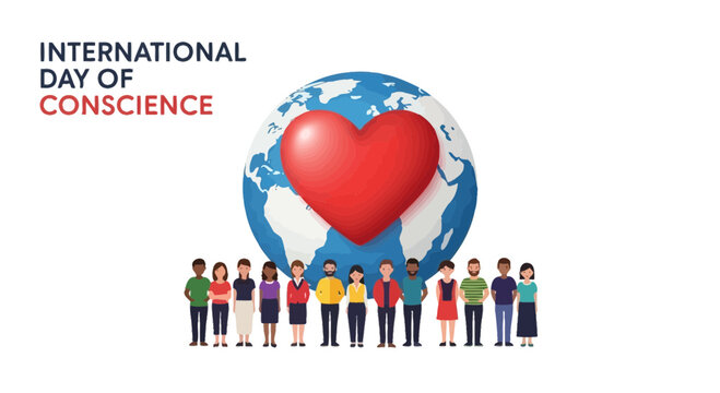 International day of conscience with globe and heart
