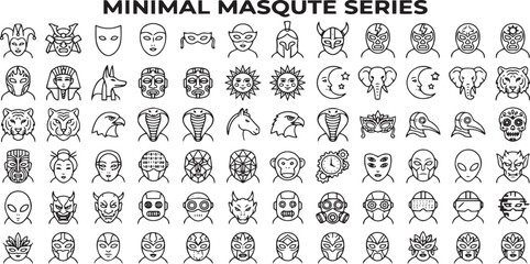 Obraz premium Animal Mask Icon Set
