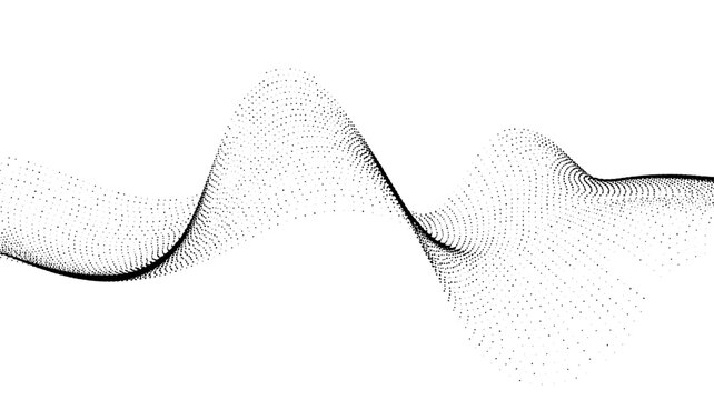 Abstract wave pattern with dotted lines on a white background a minimalistic graphic design element line pointillism minimalist geometric