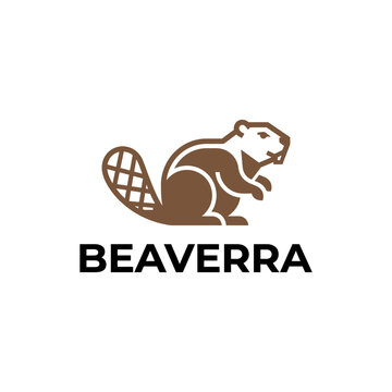Brown beaver logo with text.