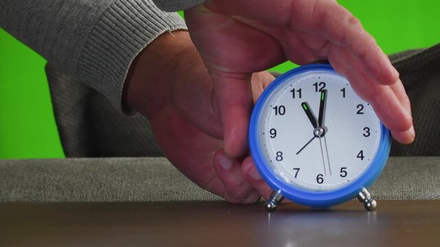 Spring forward time change reminder with green screen for clock adjustment