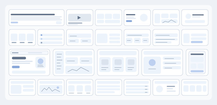Interface wireframe layouts creating responsive web ux design