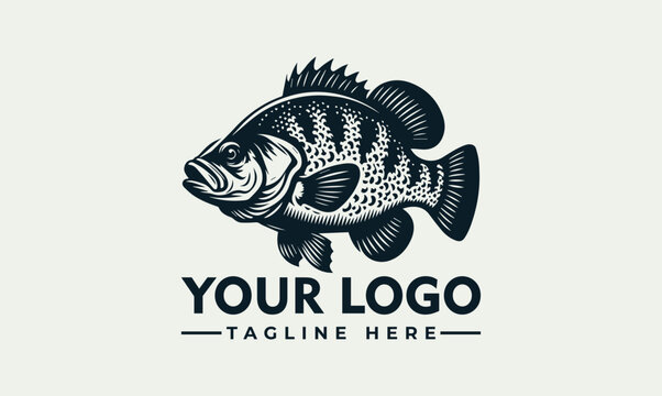 Vintage Largemouth Bass Fishing Club Vector Logo Illustration Design Template