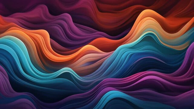 Abstract Colorful 3D Fluid Wave Background with Smooth Silk Texture