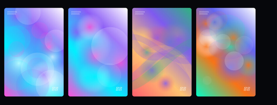 Vibrant abstract backgrounds, colorful gradient textures, iridescent effects, digital patterns