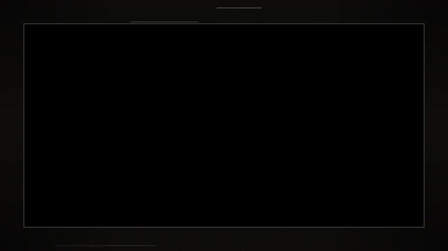Analog TV static vintage frame overlay animation with noise and scan lines interference