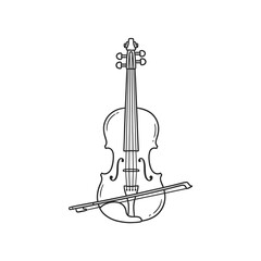 Fototapeta premium Violin Instrument with Bow Attached.