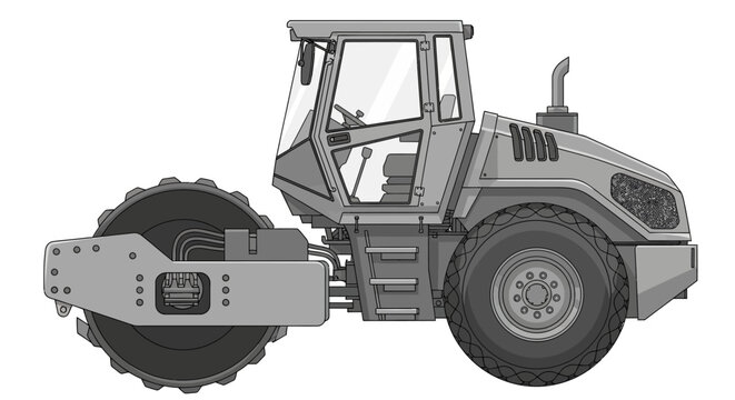 Heavy-duty vibratory soil compactor for construction work.
