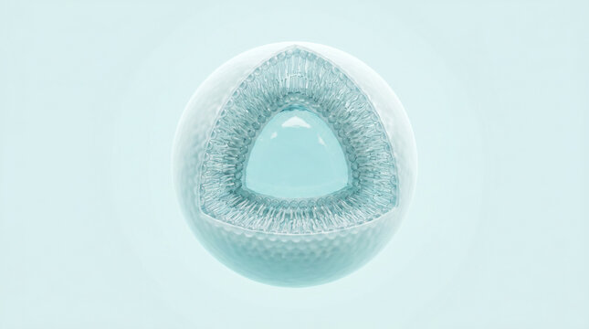 Cross-Section of Vesicle Sphere Exhibiting Twin Bilayer Hydrated Core