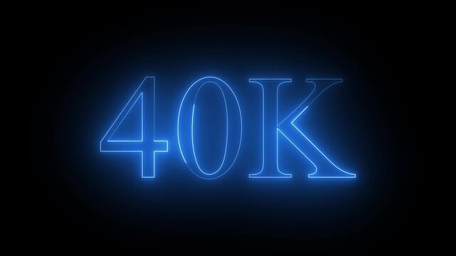 40k.Congratulations. subscribers. neon number. Alpha channel animation in Easy to put into any video. 100k Follower neon Text And Firework Animation Subscribers.