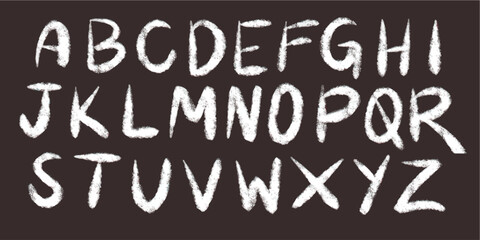 Vintage blackboard chalk dust font pack for cafe menu design containing rustic textured hand drawn abc characters © Ink Magic