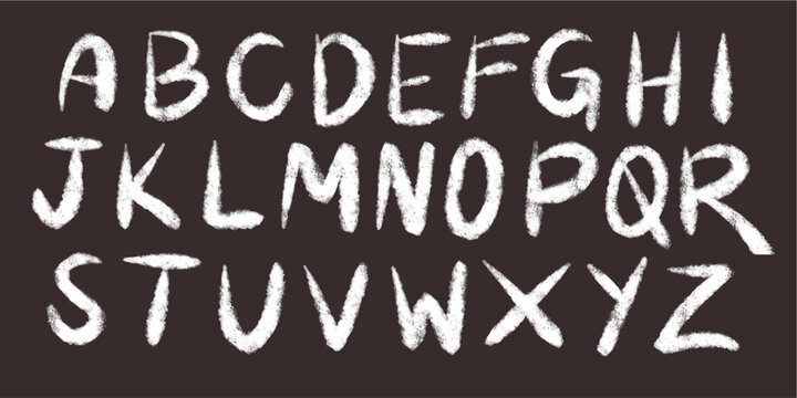 Vintage blackboard chalk dust font pack for cafe menu design containing rustic textured hand drawn abc characters