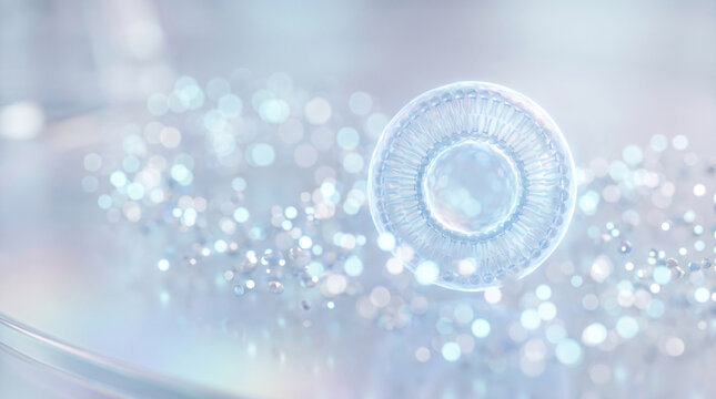 Iridescent Vesicle Macro in Moist Light Field Biotech Imagery