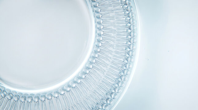 Liposome Bilayer Cross Section Macro With Hydrated Interior Detail