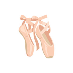 Pink ballet pointe shoes rest in soft, graceful light © rcristi