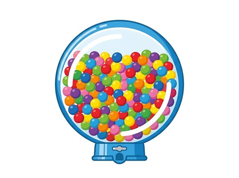 Colorful gumball machine filled with candies