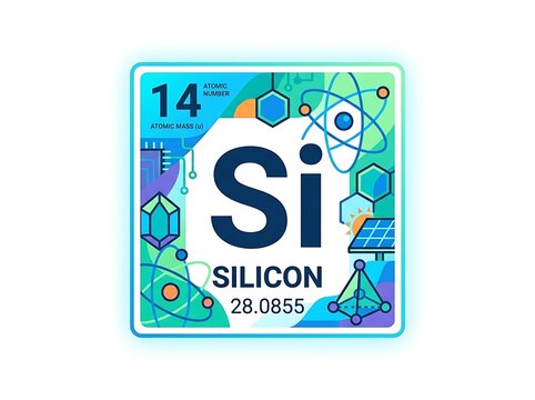Chemical element silicon scientific symbol abstract background