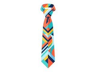 Obraz premium Colorful geometric patterned tie isolated on white background
