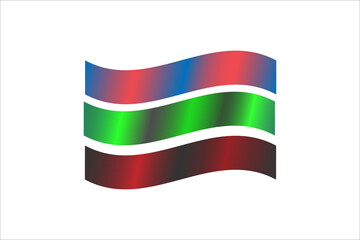 Obraz premium Abstract Wavy Tricolor Ribbon Banner with Metallic Gradients