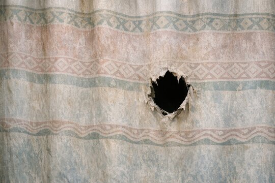 A hole in a sheet with a unique pattern
