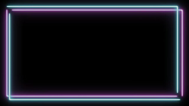 Neon light frame animation with purple