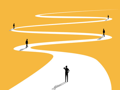 businessman who lags behind others or competitors.