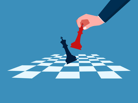 businessman achieved a checkmate while playing chess