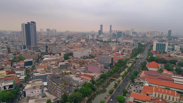 Jakarta landscape during working hour