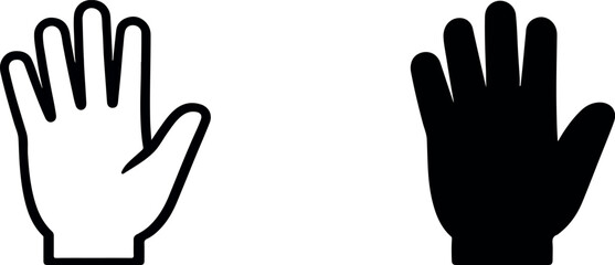 Fototapeta premium High Five and Stop Gesture Icons