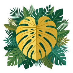 This lush tropical leaf arrangement showcases bold green foliage © meriah