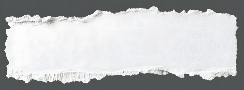 A sheet of white ripped paper on a transparent backdrop.