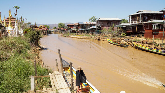 Nature and temple impressions on Inle Lake in Myanmar.