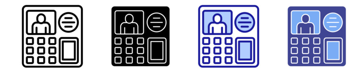 Fototapeta premium Attendance System Icon Set Multiple Style Collection