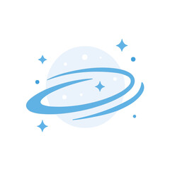 Naklejka premium Milky Way in a clean 2D flat vector icon style, minimal and simple, set on a plain white background.