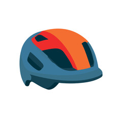 Fototapeta premium 2D flat vector illustration of Helmet, designed in a clean icon style and isolated on a white background.