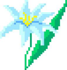 Fototapeta premium Flower Pixel Bloom 8 Bit