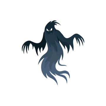 Simple flat 2D vector graphic of Banshee, modern icon look, displayed on a pure white background.