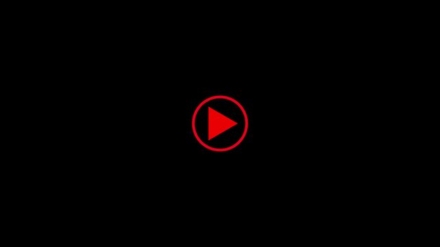 play button animation. Minimalist white video play button icon on a white background.