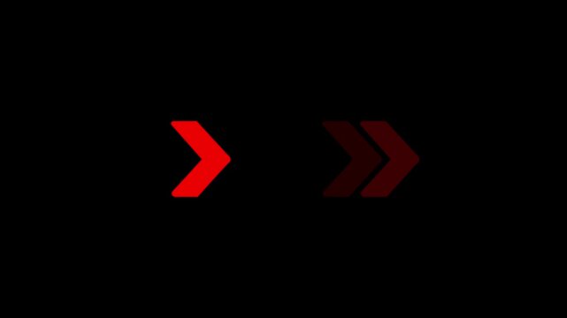 Right-directional arrow loop animation. Animated arrows for the overlay video layer. 4k video concept