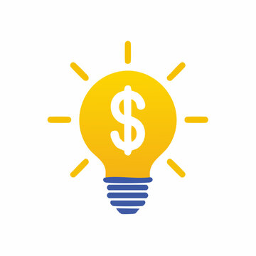 Lightbulb with Dollar Sign Business Idea Vector Icon