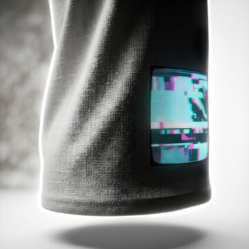 Glitch Patch On Sleeve Fashion Accessory.