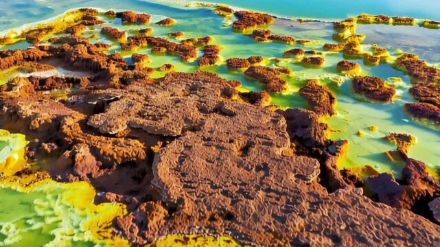 Danakil Desert in Ethiopia. Danakil Depression.