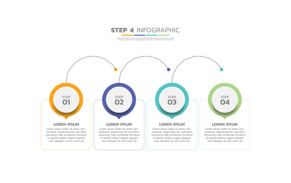 Presentation business abstract background infographic template colorful step 4