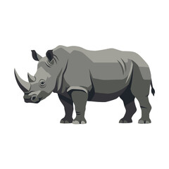 Fototapeta premium A calm stylized rhinoceros stands proudly in monochrome tones