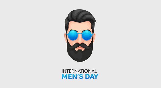International mens day illustration with bearded man