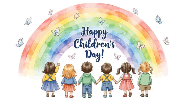 Happy childrens day illustration