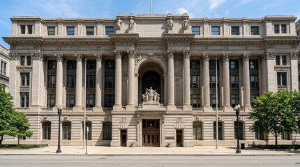 Obraz premium City of Chicago department of finance building exterior
