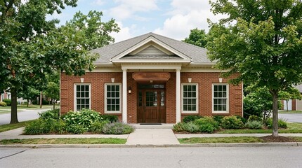 Fototapeta premium Community lending office exterior small regional finance